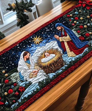 O Holy Night Reflections Quilted Table Runner