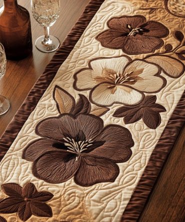 Ocean Blossom Quilted Table Runner