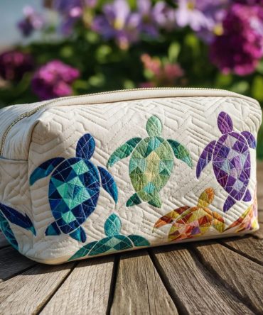 Ocean Drift Quilted Makeup Bag
