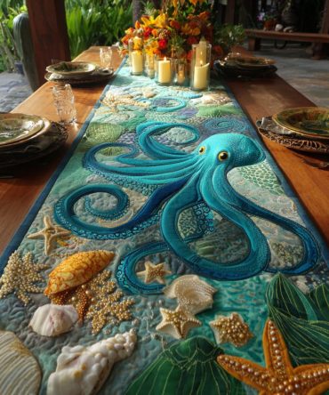 Ocean Embrace Quilted Table Runner