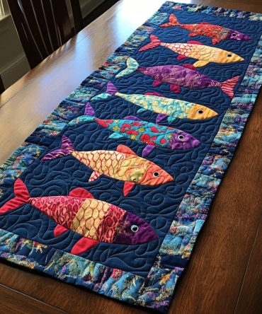 Ocean Fish Quilted Table Runner