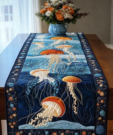 Ocean Glow Quilted Table Runner