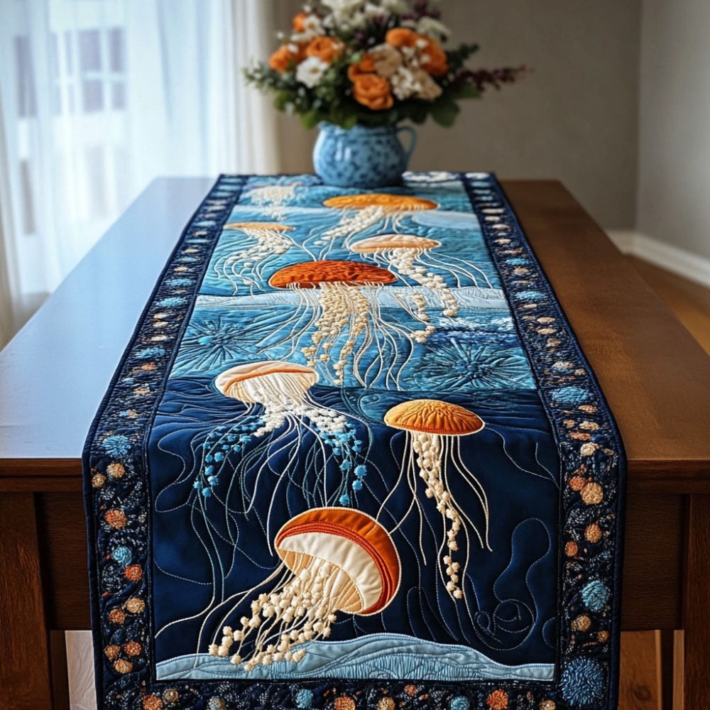 Ocean Glow Quilted Table Runner