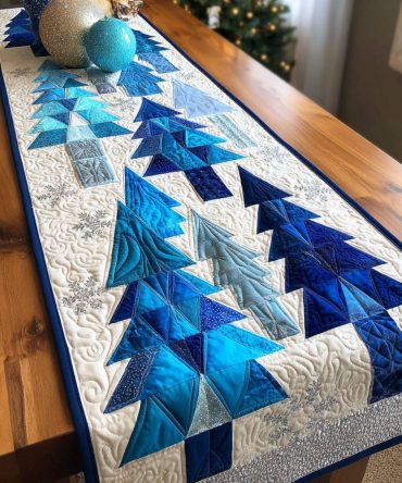Ocean Pine Tree Quilted Table Runner