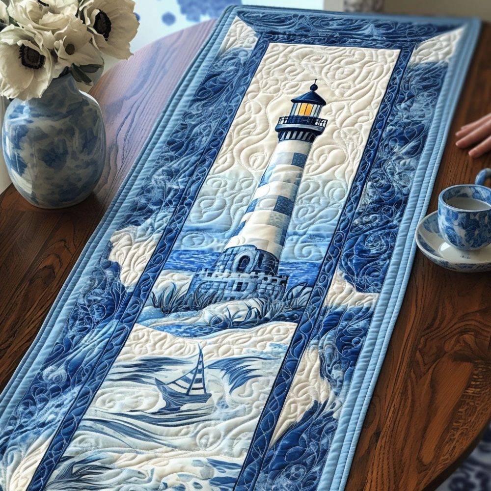 Ocean Sentinel Quilted Table Runner