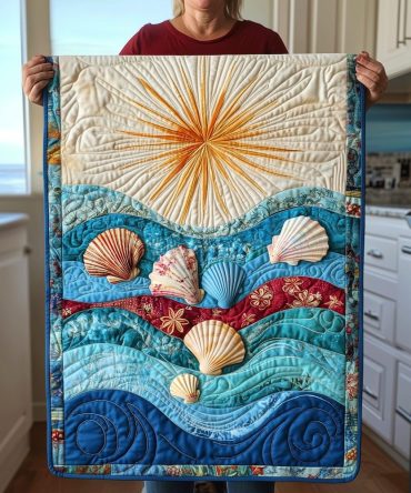 Ocean Shell Quilted Table Runner