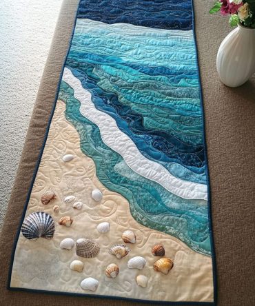 Ocean Whisper Quilted Table Runner