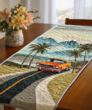 Oceanic Road Trip Quilted Table Runner