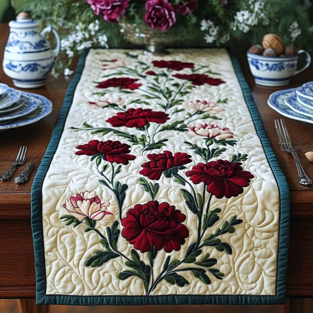 Ohio Blooming Heritage Quilted Table Runner