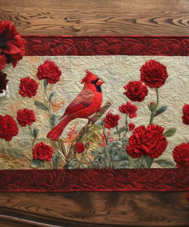 Ohio Carnation Fields Quilted Table Runner