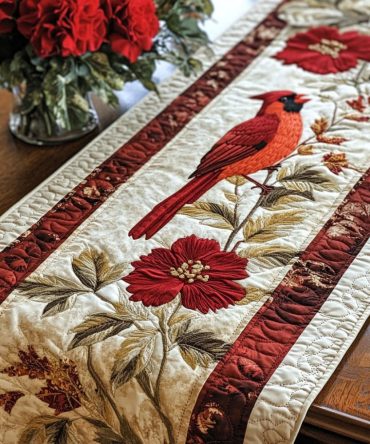 Ohio Red Legacy Quilted Table Runner
