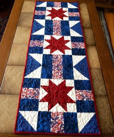 Old Glory Quilted Table Runner