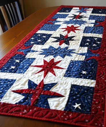 Old Glory Elegance Quilted Table Runner