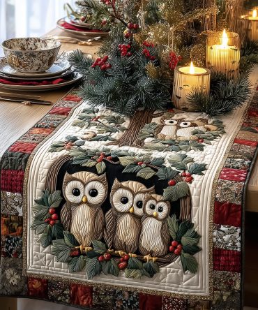 Owl Wonderland Quilted Table Runner