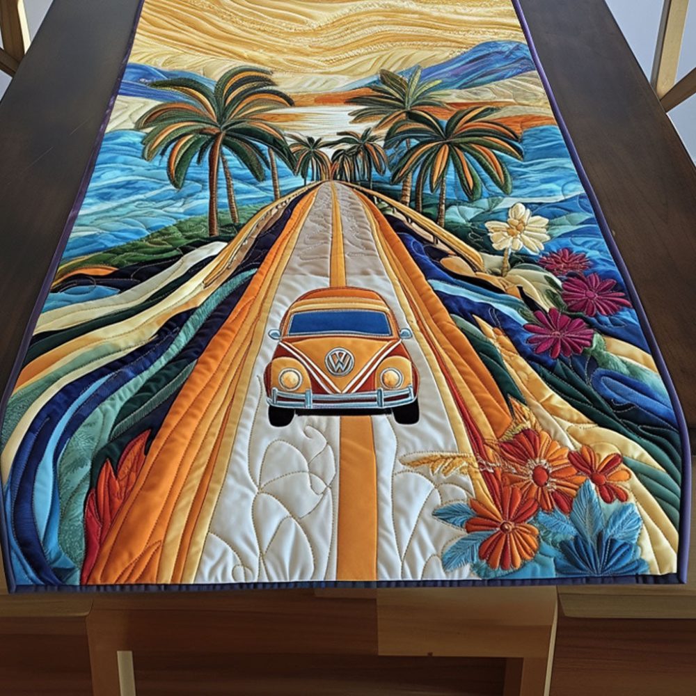 Pacific Road Trip Quilted Table Runner