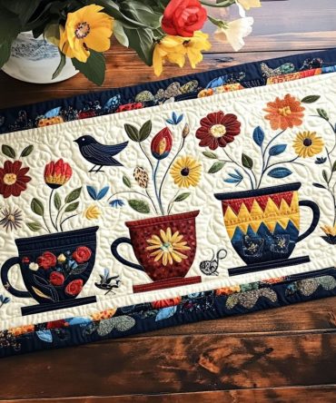 Painted Delight Quilted Table Runner