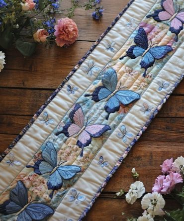 Painted Flutter Quilted Table Runner
