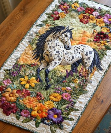 Painted Steed Quilted Table Runner