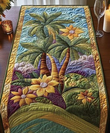 Palm Horizon Quilted Table Runner