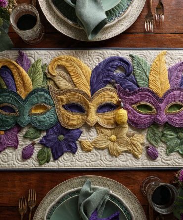 Parade Mask Quilted Table Runner