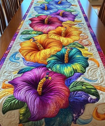 Paradise Flower Quilted Table Runner