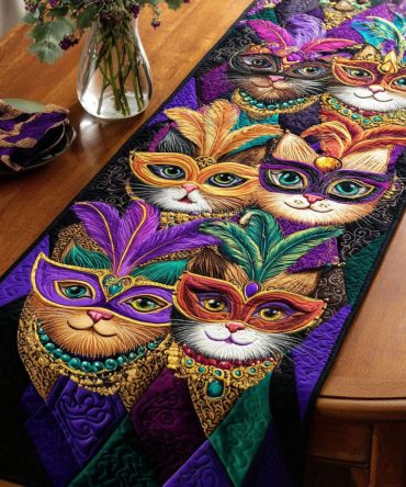 Party Cat Quilted Table Runner