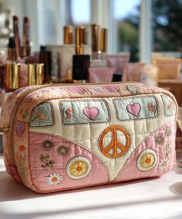 Pastel Dream Van Quilted Makeup Bag