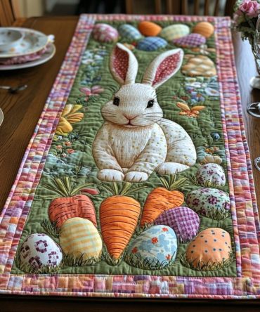 Pastel Meadow Quilted Table Runner