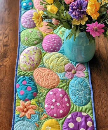 Pastel Meadows Quilted Table Runner