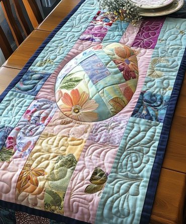 Pastel Parade Quilted Table Runner