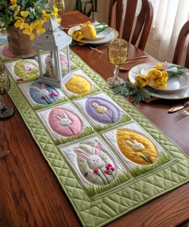 Pastel Patch Easter Quilted Table Runner