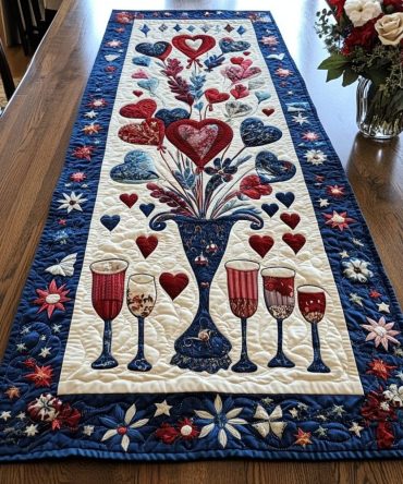 Patriotic Bliss Quilted Table Runner