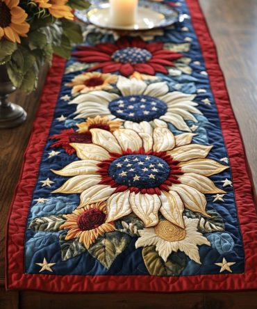 Patriotic Garden Quilted Table Runner