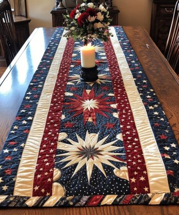 Patriotic Glow Quilted Table Runner