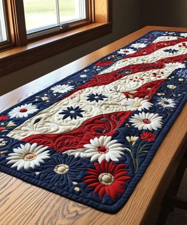 Patriotic Harmony Quilted Table Runner