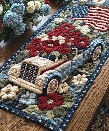Patriotic Journey Quilted Table Runner