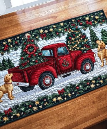 Paws And Snowflakes Quilted Table Runner