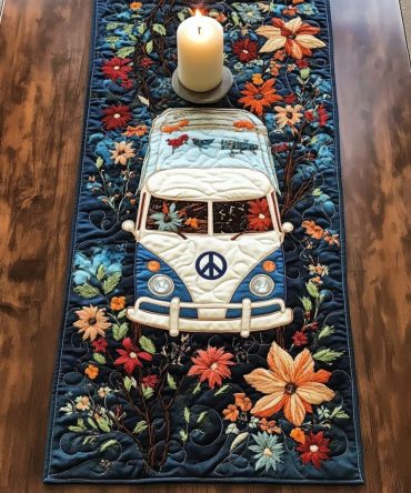 Peace Drive Quilted Table Runner