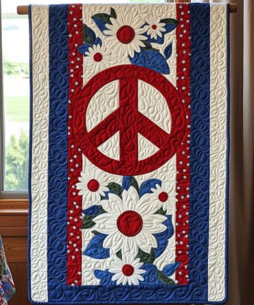 Peace And Petals Quilted Table Runner