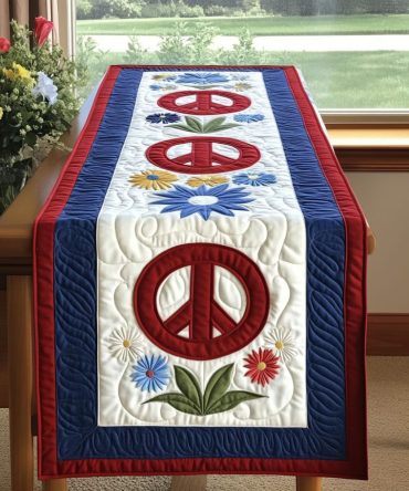 Peaceful Blossoms Quilted Table Runner