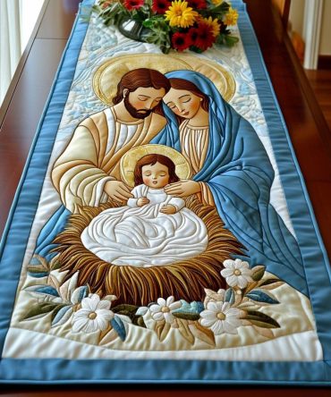 Peaceful Family Quilted Table Runner