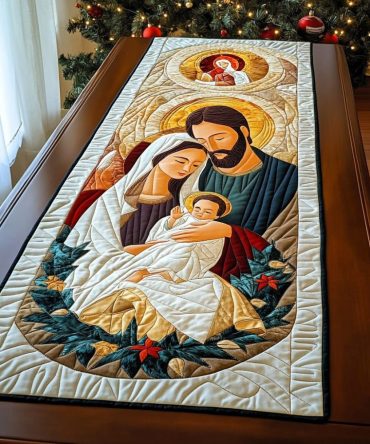 Peaceful Manger Quilted Table Runner
