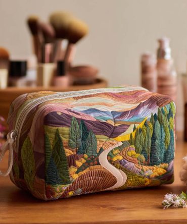 Peaceful Valley Quilted Makeup Bag