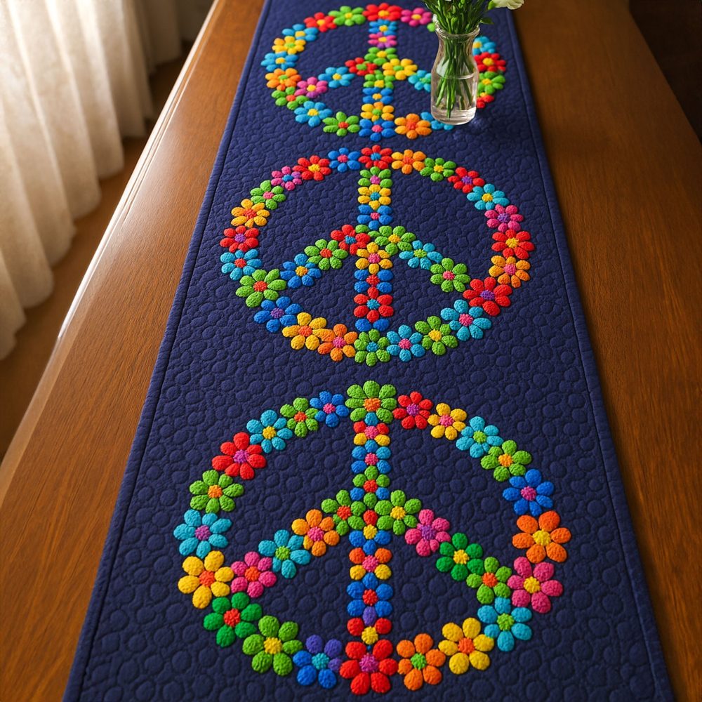 Peaceful Vibes Quilted Table Runner