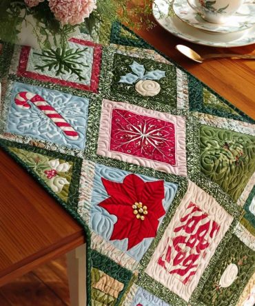 Peppermint Twist Quilted Table Runner