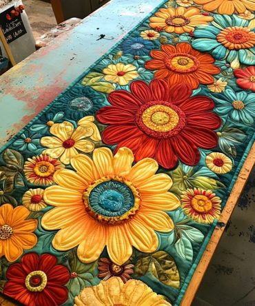 Petal Charm Quilted Table Runner