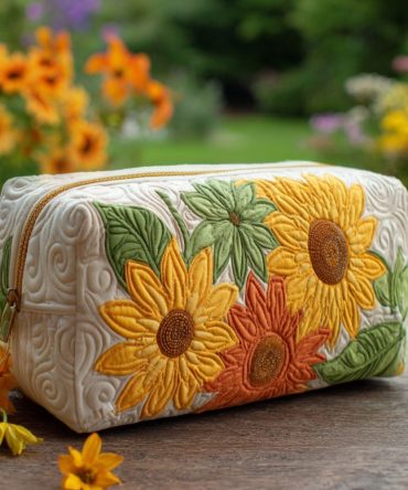 Petal Dreams Quilted Makeup Bag