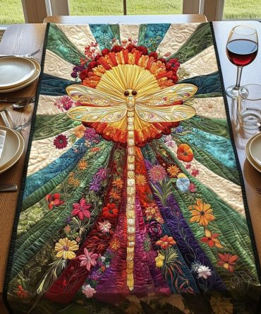 Petal Flyer Quilted Table Runner