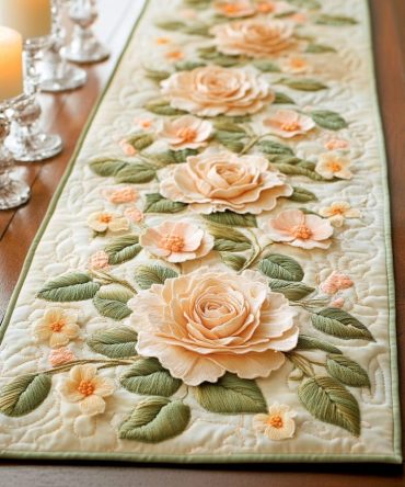 Petal Grace Quilted Table Runner