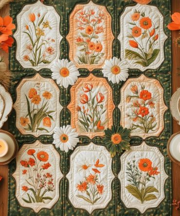 Petal March Quilted Table Runner